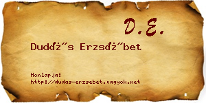 Dudás Erzsébet névjegykártya